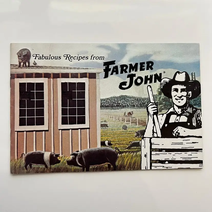 Farmer John Pork Recipe Book Vintage 1960s Pig Murals