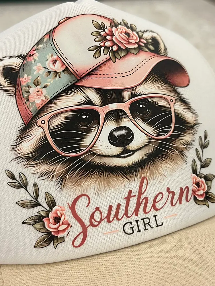 Southern Girl Raccoon Trucker Hat