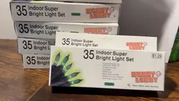 Lot Of 17 Hobby Lobby Indoor Super Bright Light Set 35 Green Bulbs