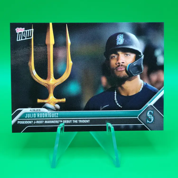 Julio Rodriguez 2022 Topps NOW #151 4.19.23 Poseidon? J-Rod? Mariners Debut The Trident Seattle Mariners