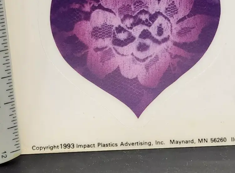 Vtg New Old Stock Reusable Vinyl Stick Laced Hearts, Cupids and Roses Valentine's Day Window Decorations