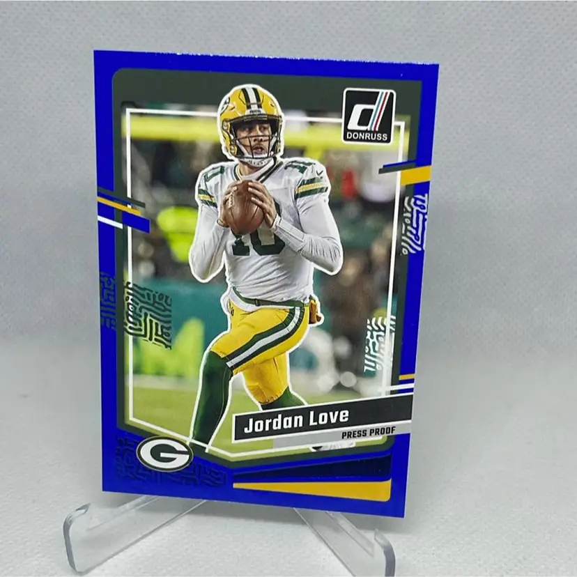 2023 panini donruss blue press proof jordan love #110 Green Bay Packers