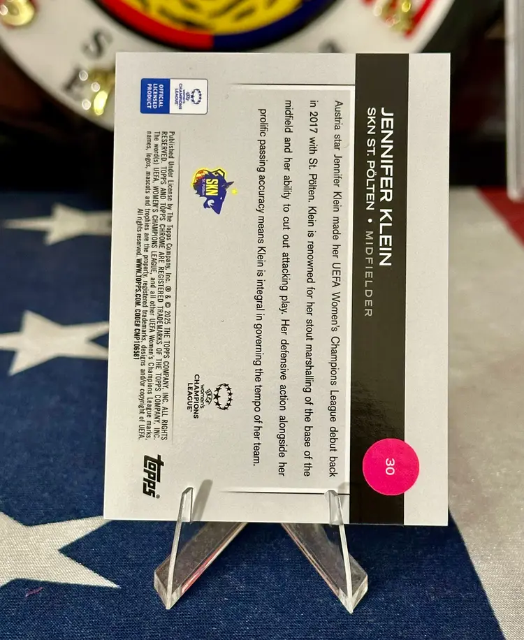 Jennifer Klein 2024-25 Topps Chrome UWCL Orange Rookie RC 7/25