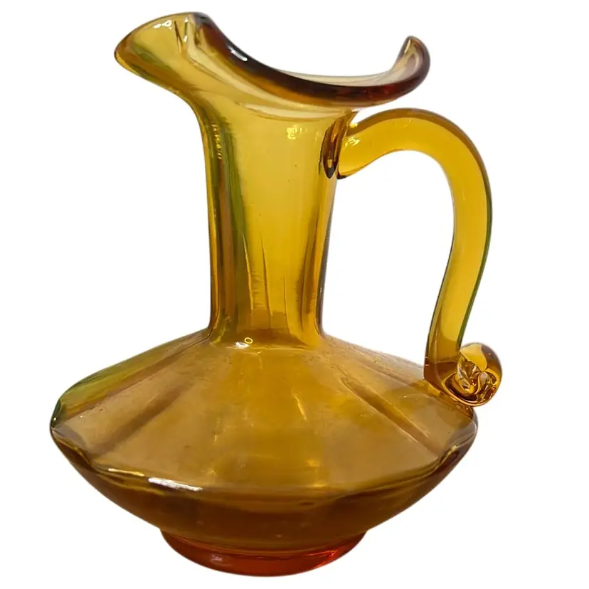 Small vintage amber glass pitcher