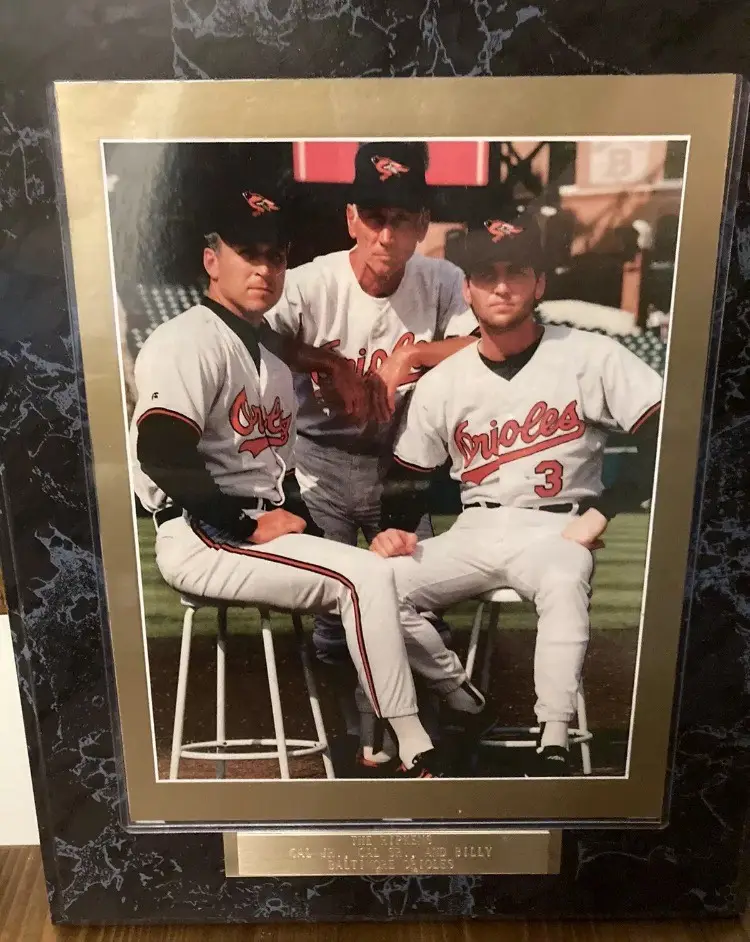 Baltimore Orioles Cal Jr Cal Sr Billy Ripken 8x10 Photo On Plaque Vtg Baseball