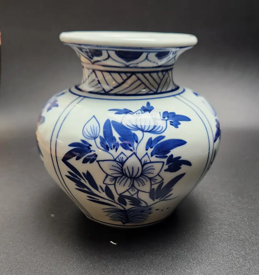 Chinoiserie Blue and White Vase