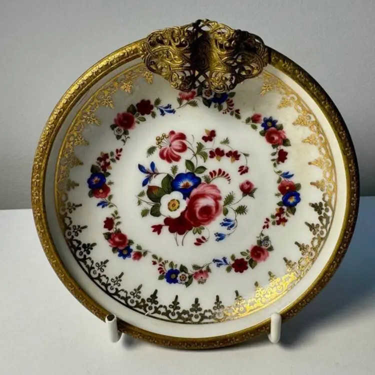 Antique Ashtray or Trinket Dish - Floral Design, 1814, Hutschenreuther