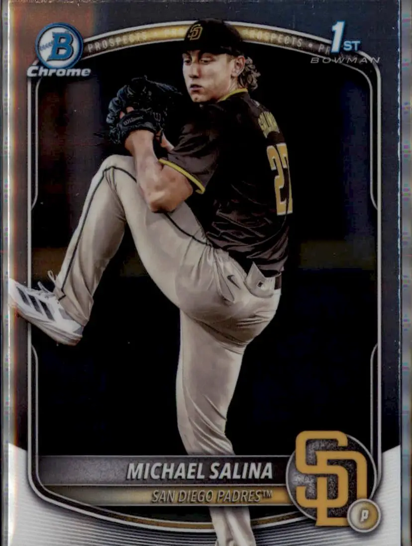 2025 Bowman Draft #BDC-76 Michael Salina Chrome - (138) - San Diego Padres