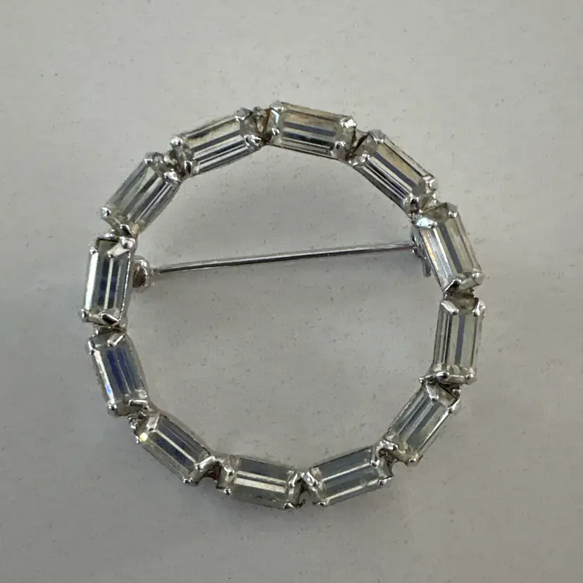 Vintage Baguette Circular Brooch