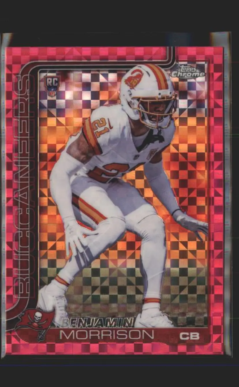 Benjamin Morrison 2025 Topps Chrome #355 Hot Pink X-Fractor - (140) - Tampa Bay Buccaneers