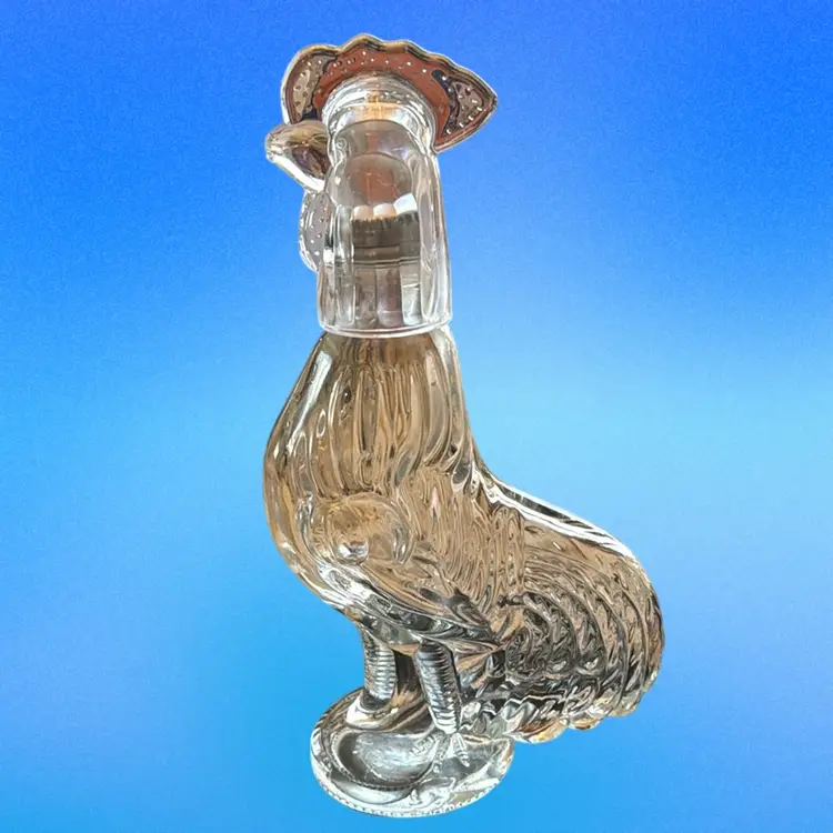 Glass Chicken Bottle With Plastic Head