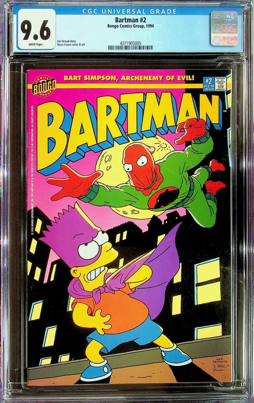 Bartman #2 (1994, Bongo) - CGC 9.6 - Cert# 4371905005