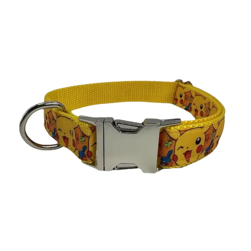 Dog Collar Pokemon Game Large Handmade Heavy Duty W/ Metal Buckle