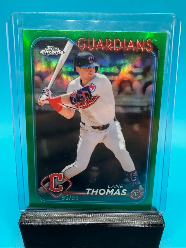 Lane Thomas Topps Chrome Update Green Refractor /99 Cleveland Guardians