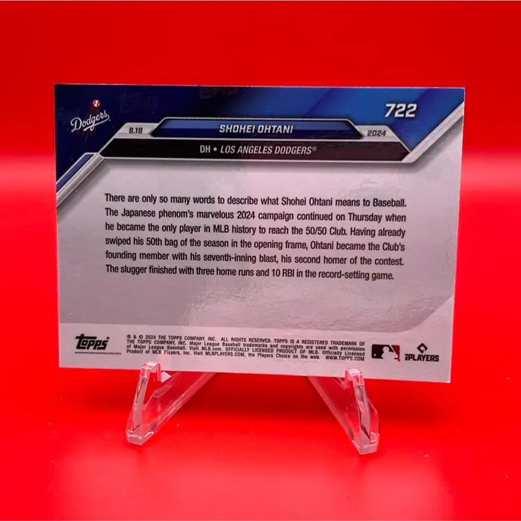 Shohei Ohtani 2024 Topps Now 50/50 Club #722 Los Angeles Dodgers
