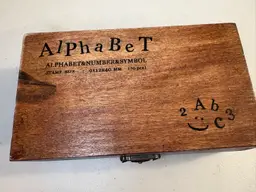 Rubber Stamp Alphabet Number Symbol Wooden Box Set 70 pc