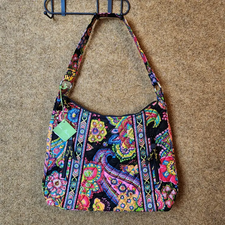 NWT Vera Bradley Symphony in Hue Hobo Handbag Purse Retired Strap Floral Paisley