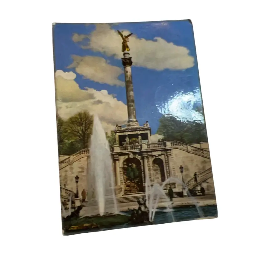 1956 Postcard Of The Angel Of Peace Monument In Munich Germany