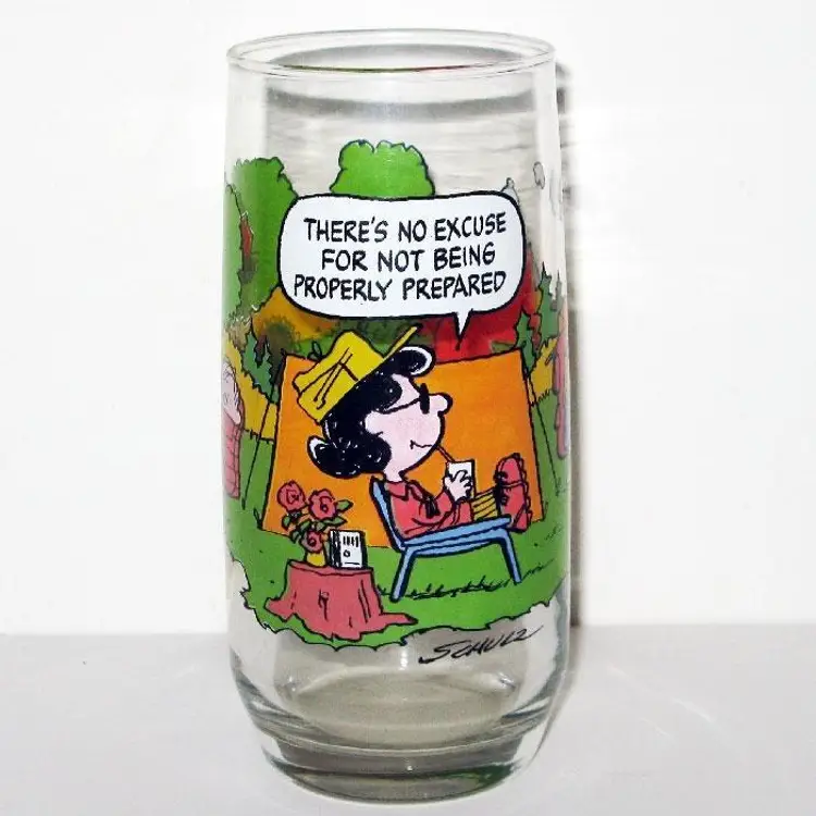Lucy 'Properly Prepared' Drinking Glass - Peanuts