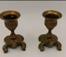 Vintage Brass Frog Candlestick Holders