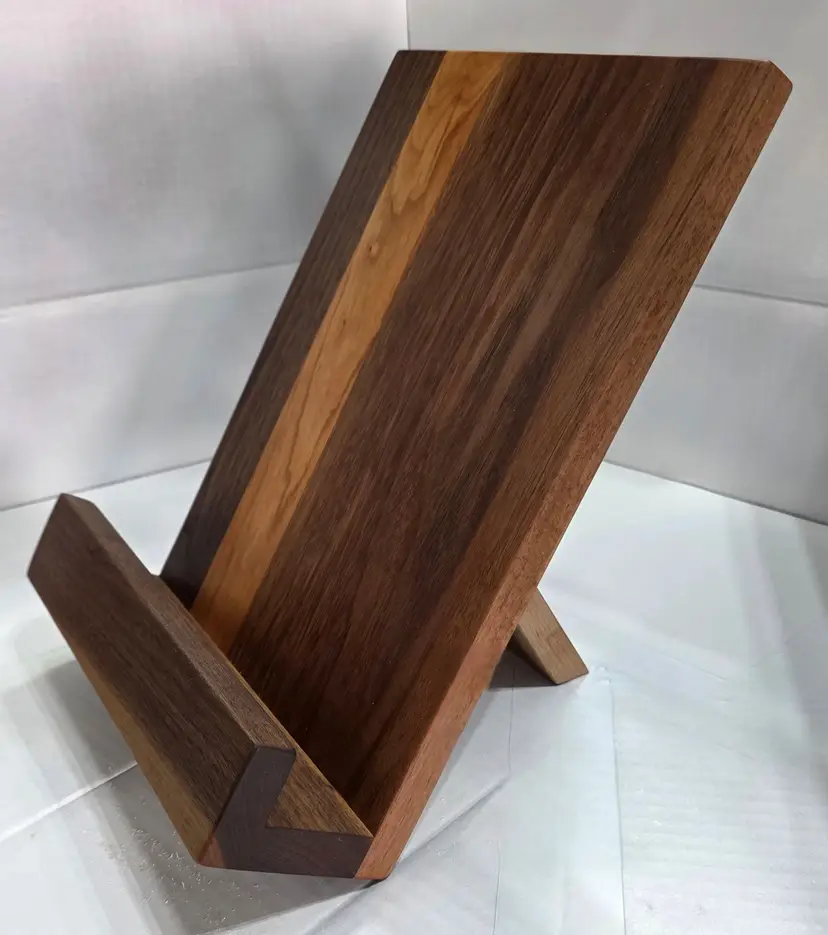 Handcrafted cookbook stand