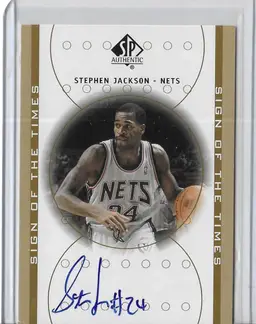 Stephen Jackson SP Authentic Sign of the Times Nets Autograph Card