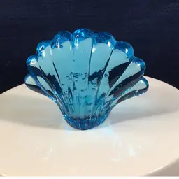 Blue Glass Shell Paperweight