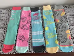 Five Pairs ABC Studios Golden Girls Betty White Themed Ladies Crew Socks New