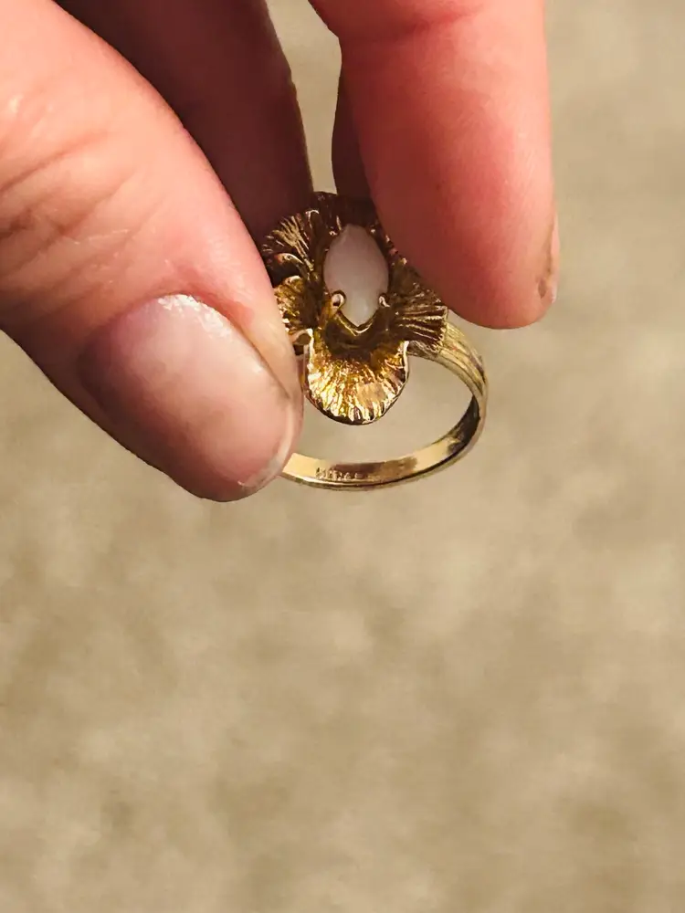 24k GF Opal Cocktail Ring Size 8