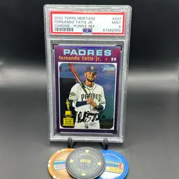 Fernando Tatis Jr. PSA 9 Chrome Purple Refractor 2020 Topps Heritage San Diego Padres