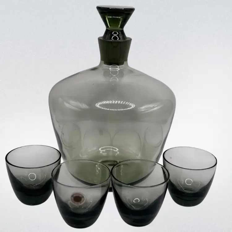 Richard Süssmuth   MCM "Le Rein" design Glass Decanter Set in Smoke Grey