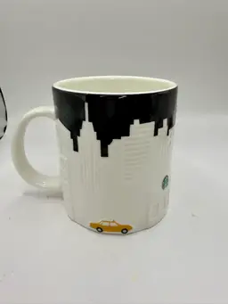 Starbucks 2012 New York City NYC Coffee Mug Cup 16oz Relief Series Taxi Skyline