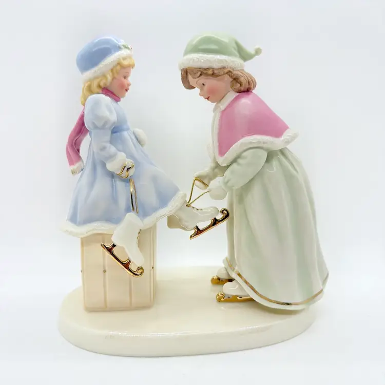 Lenox Always There For You Skating Sisters Porcelain Figurine Christmas Decor