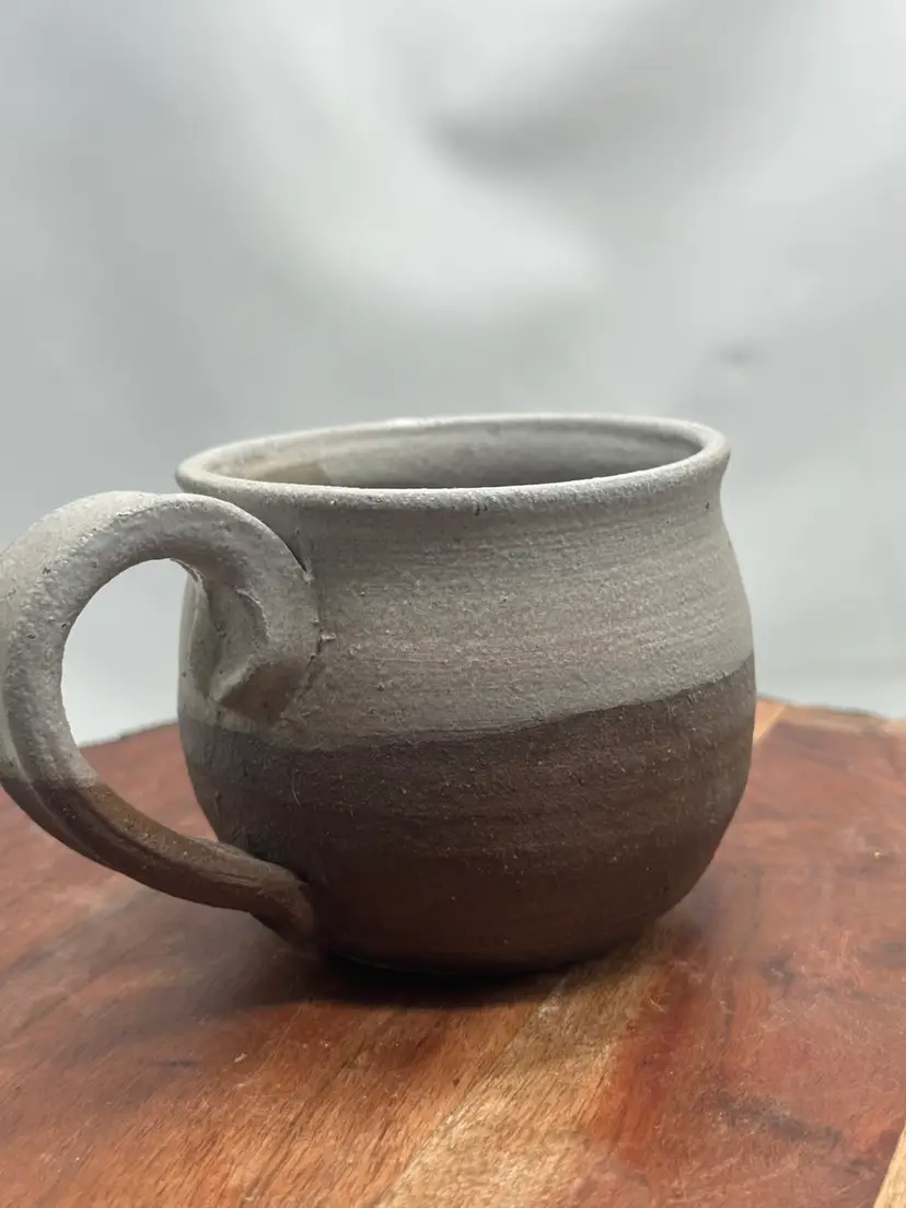 Art Pottery Coffee Mug Signed Block Glaze Cup