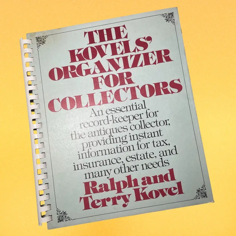 The Kovels Organizer For Collectors Hardcover Ralph & Terry Kovel 1978 Antique Recordkeeping