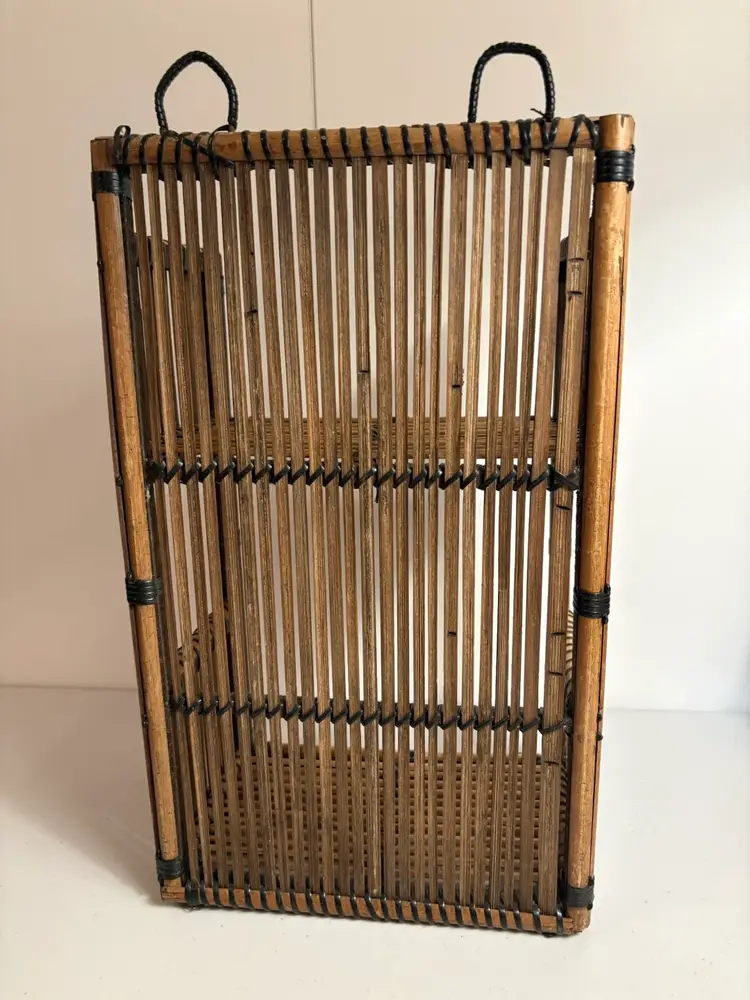 Bamboo Wall Hanging Shelf Vintage, 2 Tier, Small