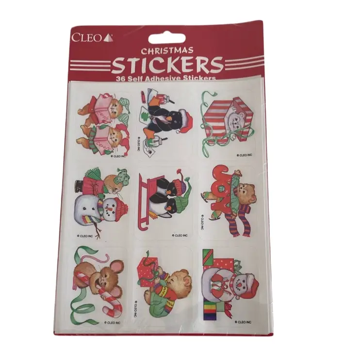 NOS 1980’s CLEO Sticker Set with Christmas Animals