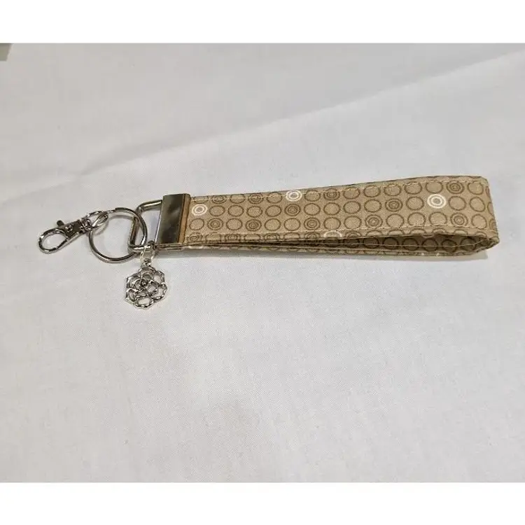 Handmade Wristlet Key Chain, Fob - Geometric print