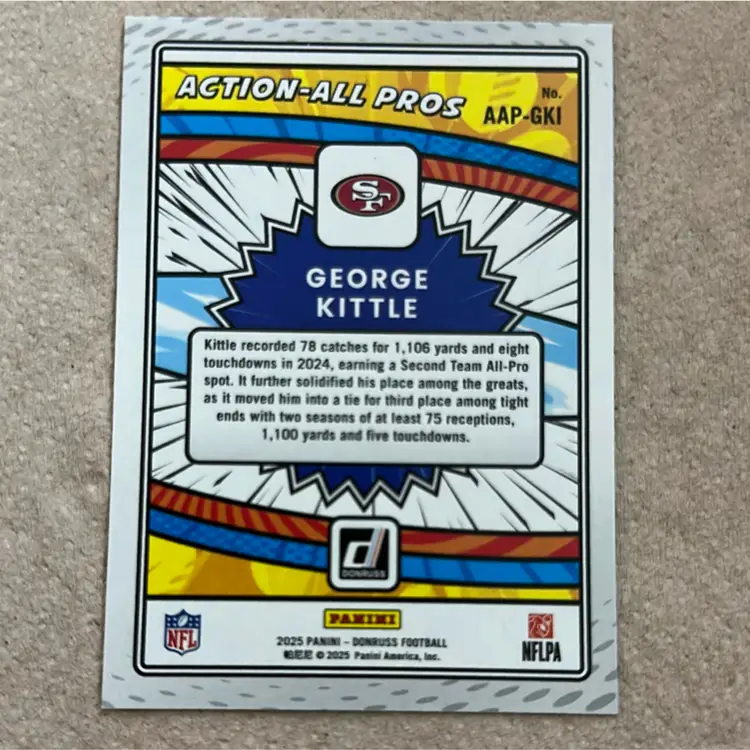 George Kittle 2023 Donruss Action All-Pros football trading card No. AAP GKI