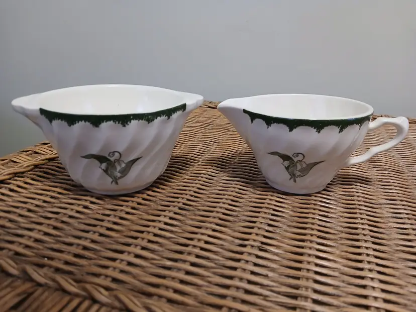Royal China Lily of the Mountain Creamer and Sugar Bowl Set