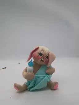 Vintage Annalee 1995 6" Baby Bunny with Bottle and Blanket #093095 NWT.