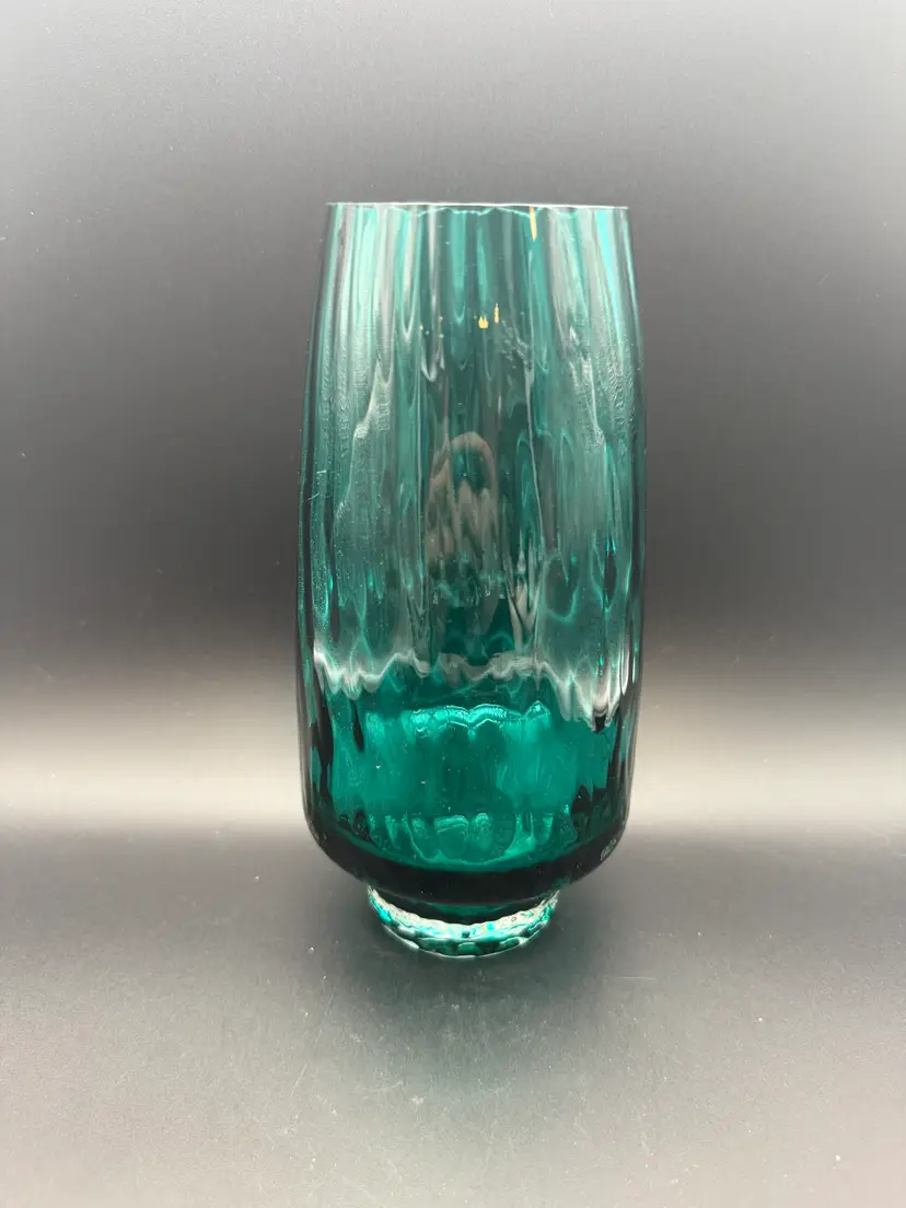MCM Teal Glass Vase