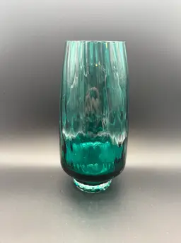 MCM Teal Glass Vase