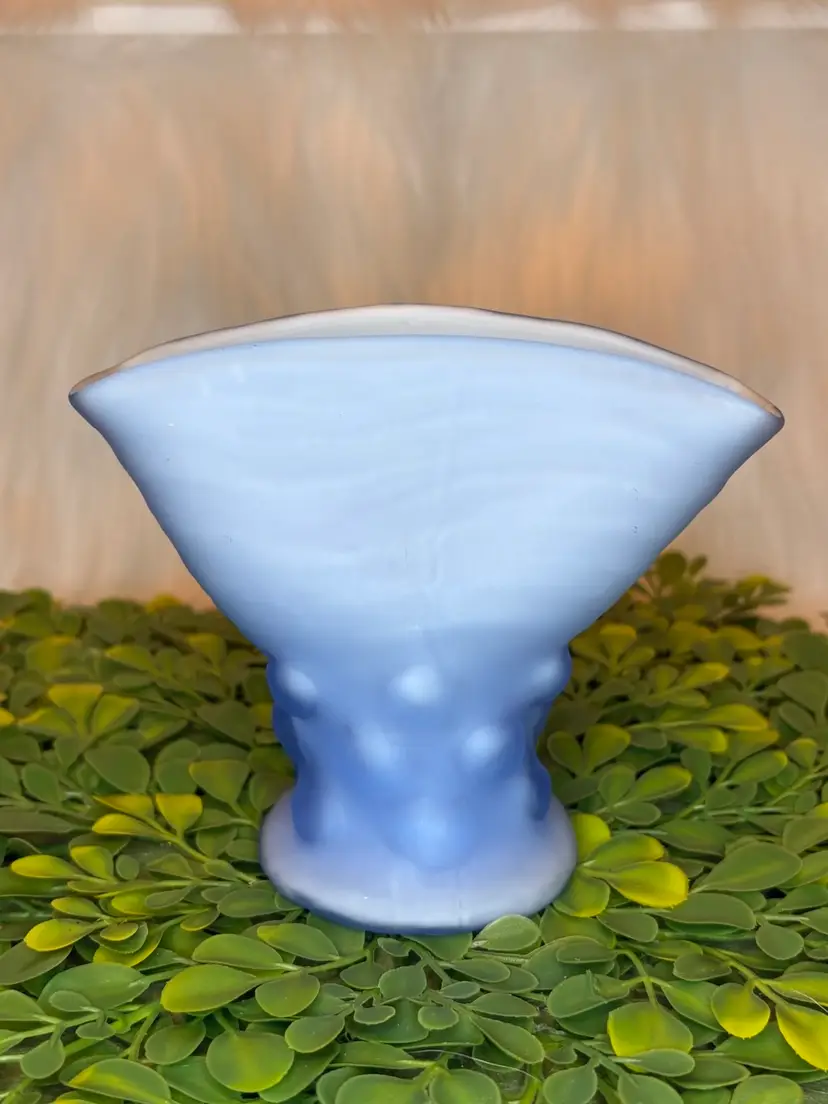 Hull Pottery Magnolia Matte Frosted Blue Vase