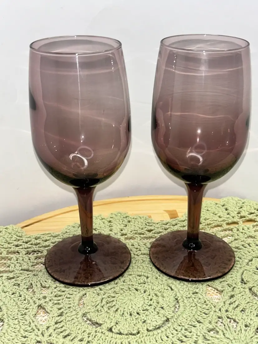 Vintage Libbey Brandywine (Purple) Wine Glasses-Set of Two