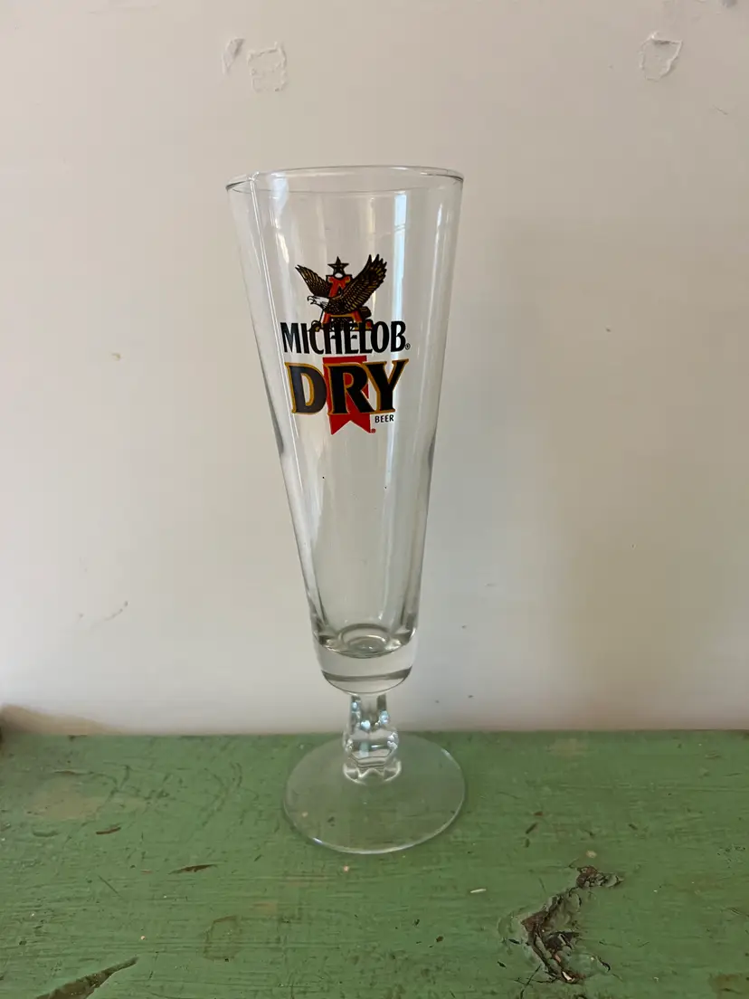 Vintage 1990's Michelob Dry Beer Glass Pilsner Tavern Bar Style 12 0z