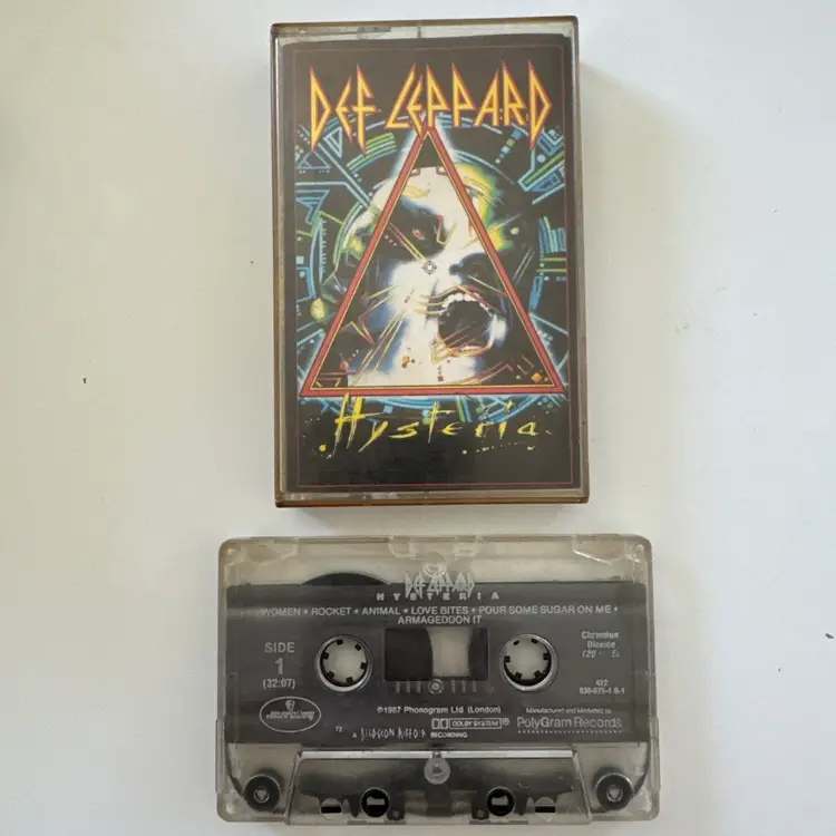 Hysteria by Def Leppard (Cassette, 1987, Mercury) 830675-4Q-1