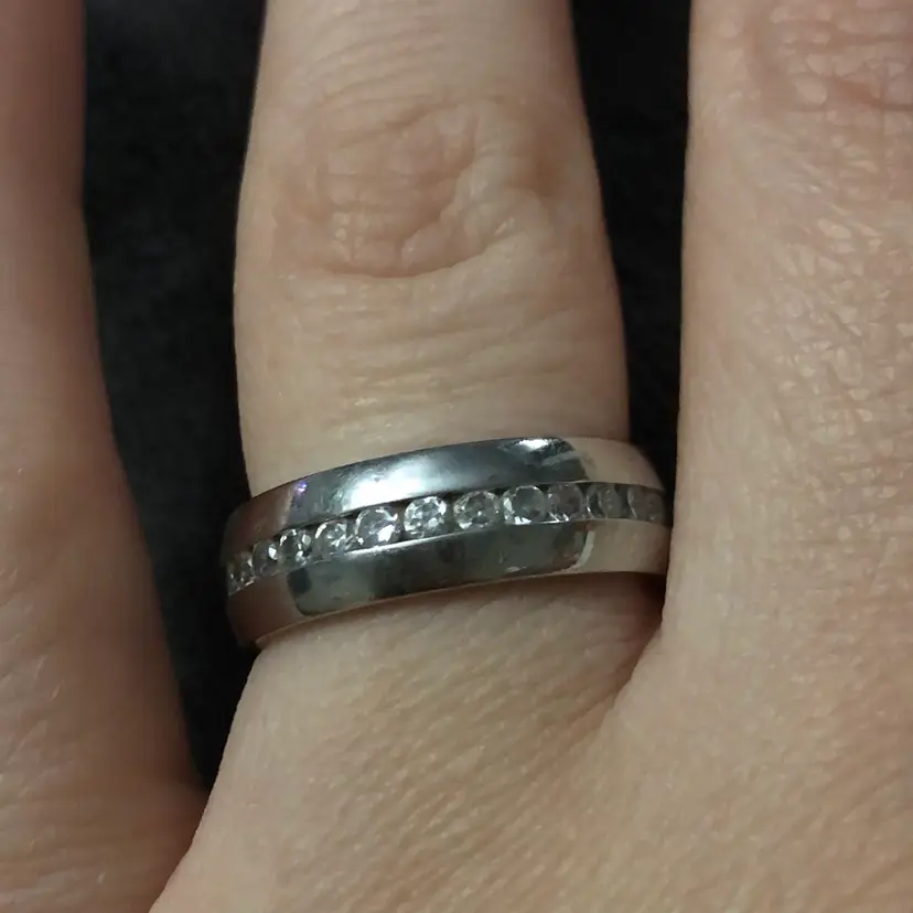 Size 6 Stainless Steel & CZ Ring