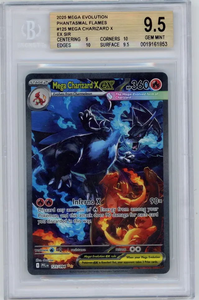 2025 Mega Evolution Phantasmal Flames MEGA CHARIZARD X EX SIR #125 BGS 9.5 GEM MINT
