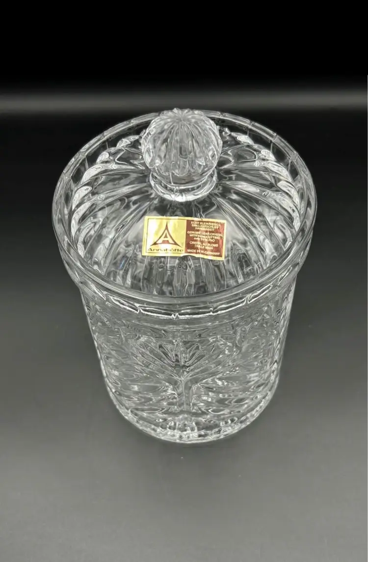 German Lead Crystal Biscuit Jar